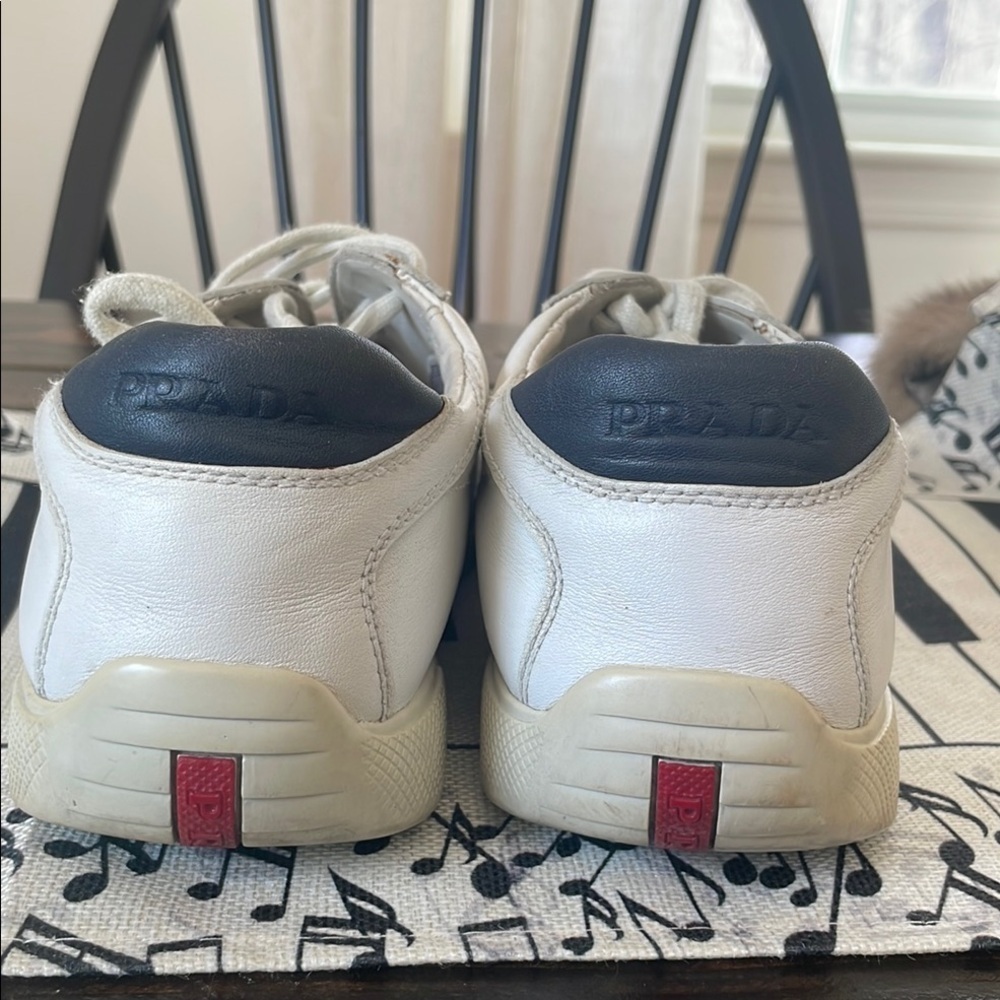 Prada White and Blue Men's Sneakers Size 6.5 Unisex - Picture 9 of 13